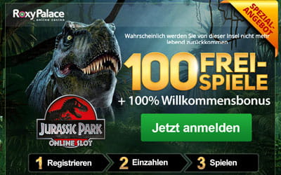 Roxy Palace Freispiele bei Jurassic Park